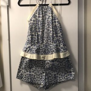 Open Back Peplum Floral Romper